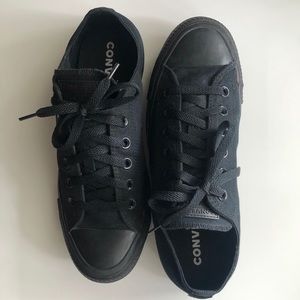 All Black Low Top Converse- Women’s 9